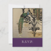 Vintager Pfau 6 - Einladung zur Hochzeit (Rückseite)