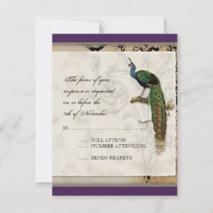 Vintager Pfau 6 - Einladung zur Hochzeit