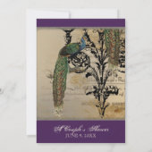 Vintager Pfau 6 - Einladung zur Hochzeit (Rückseite)