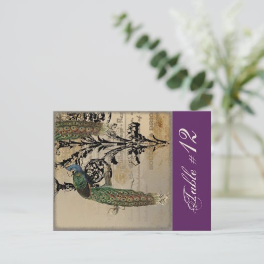 Vintager Pfau 6, Tischnummer (Stehend Vorderseite)