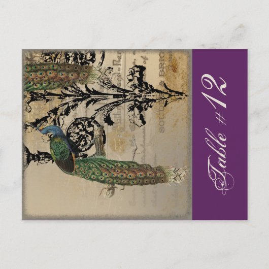 Vintager Pfau 6, Tischnummer (Vorderseite)