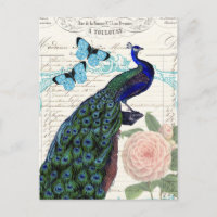 Vintager Pfau auf französischer