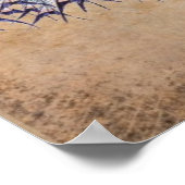 Vintager Pfau auf Käfig Poster (Ecke)