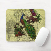 Vintager Pfau auf Niederlassungs-Kleid und Mousepad (Mit Mouse)