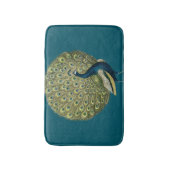 Vintager Pfau Badematte (Vorderseite Vertikal)