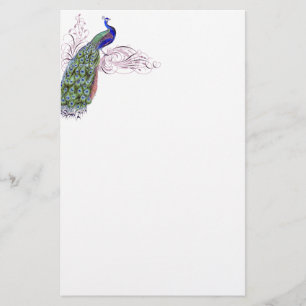 Vintager Pfau Briefpapier