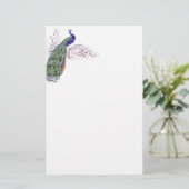 Vintager Pfau Briefpapier (Stehend Vorderseite)