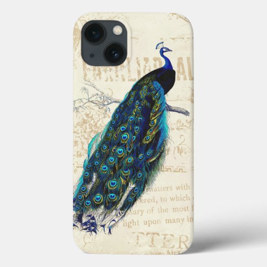 Vintager Pfau Case-Mate iPhone Hülle (Rückseite)