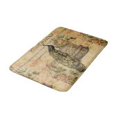 Vintager Pfau der französischen botanischen Kunst Badematte (Schrägansicht)