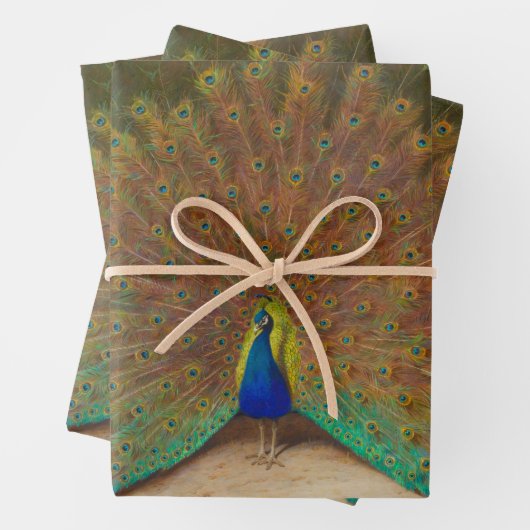 Vintager Pfau der Pfauenpfauen Geschenkpapier Set (Beispiel)