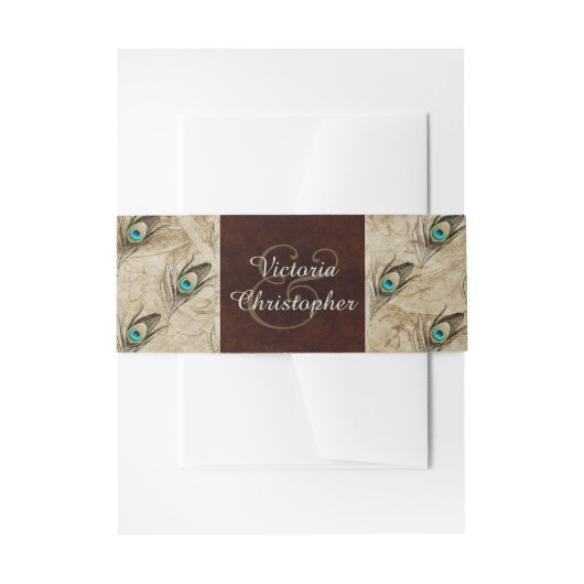 Vintager Pfau Einladungsbanderole (Vorderseite Beispiel)