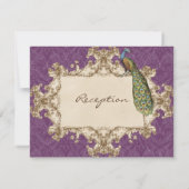 Vintager Pfau & Etchings Empfang Einladung (Rückseite)