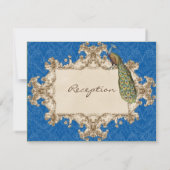 Vintager Pfau & Etchings Empfang Einladung (Rückseite)