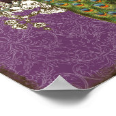 Vintager Pfau & Etchings - Hochzeit Personalisiert Poster (Ecke)