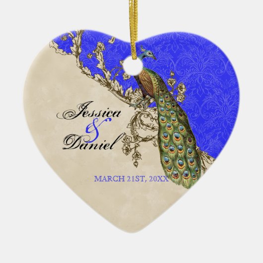 Vintager Pfau & Etchings Weihnachtsschmuck (Vorne)