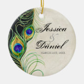 Vintager Pfau & Etchings Weihnachtsschmuck (Vorne)