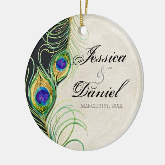 Vintager Pfau & Etchings Weihnachtsschmuck (Links)