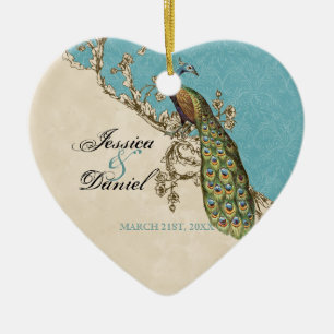 Vintager Pfau & Etchings Weihnachtsschmuck