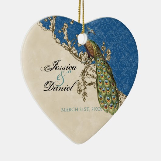 Vintager Pfau & Etchings Weihnachtsschmuck (Rechts)