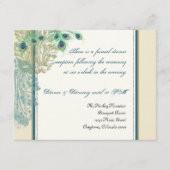 Vintager Pfau, Feathers Empfang Einladung (Vorderseite)