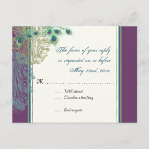 Vintager Pfau, Feathers-UAWG RSVP Karte