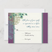 Vintager Pfau, Feathers-UAWG RSVP Karte (Vorderseite)