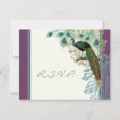 Vintager Pfau, Feathers-UAWG RSVP Karte (Rückseite)