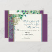 Vintager Pfau, Feathers-UAWG RSVP Karte (Vorne/Hinten)