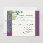 Vintager Pfau, Feder-Empfangs-Einladung Einladung (Vorderseite)