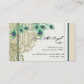 Vintager Pfau, Federn - elegante Geschäfts-Karten Visitenkarte (Rückseite)