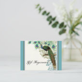Vintager Pfau, Federn - Gift-Registrierungskarte Begleitkarte (Stehend Vorderseite)