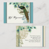 Vintager Pfau, Federn - Gift-Registrierungskarte Begleitkarte (Vorne/Hinten)