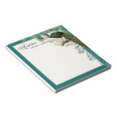 Vintager Pfau, Federn in Etchings verwirren Antike Notizblock (angewinkelt)