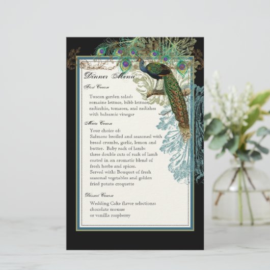 Vintager Pfau, Federn, Tafelblatt (Stehend Vorderseite)