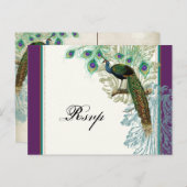 Vintager Pfau, Federn - UAWG Response Postkarte (Vorne/Hinten)