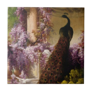 Vintager Pfau Fliese