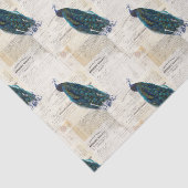 Vintager Pfau-französisches Seidenpapier (Ausschnitt)