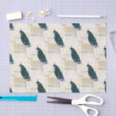 Vintager Pfau-französisches Seidenpapier (Handwerk)