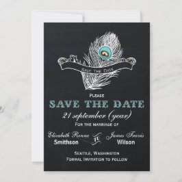 Vintager Pfau für die Kopfhaube Save the Date
