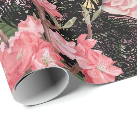 Vintager Pfau für jede Anlässe Geschenkpapier (Rolleneckpunkt)