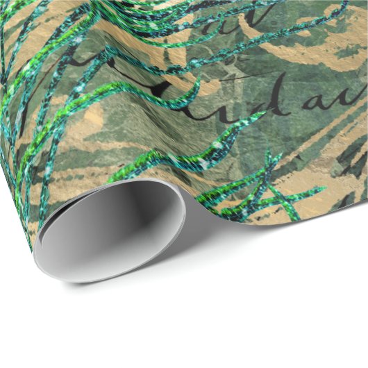 Vintager Pfau für jede Anlässe Geschenkpapier (Rolleneckpunkt)