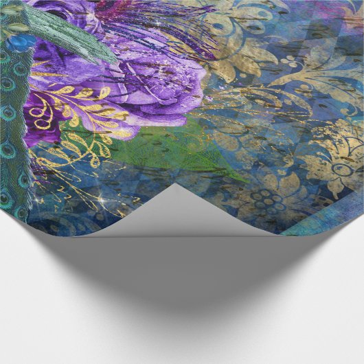 Vintager Pfau für jede Anlässe Geschenkpapier (Ecke)