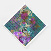 Vintager Pfau für jede Anlässe Serviette (Ecke)