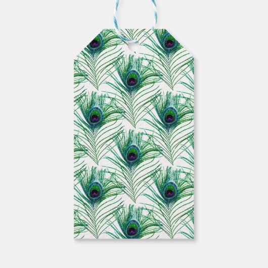 Vintager Pfau Geschenkanhänger (Rückseite)