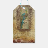 Vintager Pfau Geschenkanhänger (Rückseite)