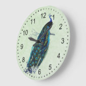 Vintager Pfau Große Wanduhr (Winkel)