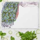 Vintager Pfau Handtuch (Gefaltet)