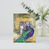 Vintager Pfau in Paris Postkarte (Stehend Vorderseite)