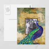 Vintager Pfau in Paris Postkarte (Vorne/Hinten)