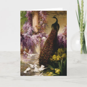 Vintager Pfau Karte